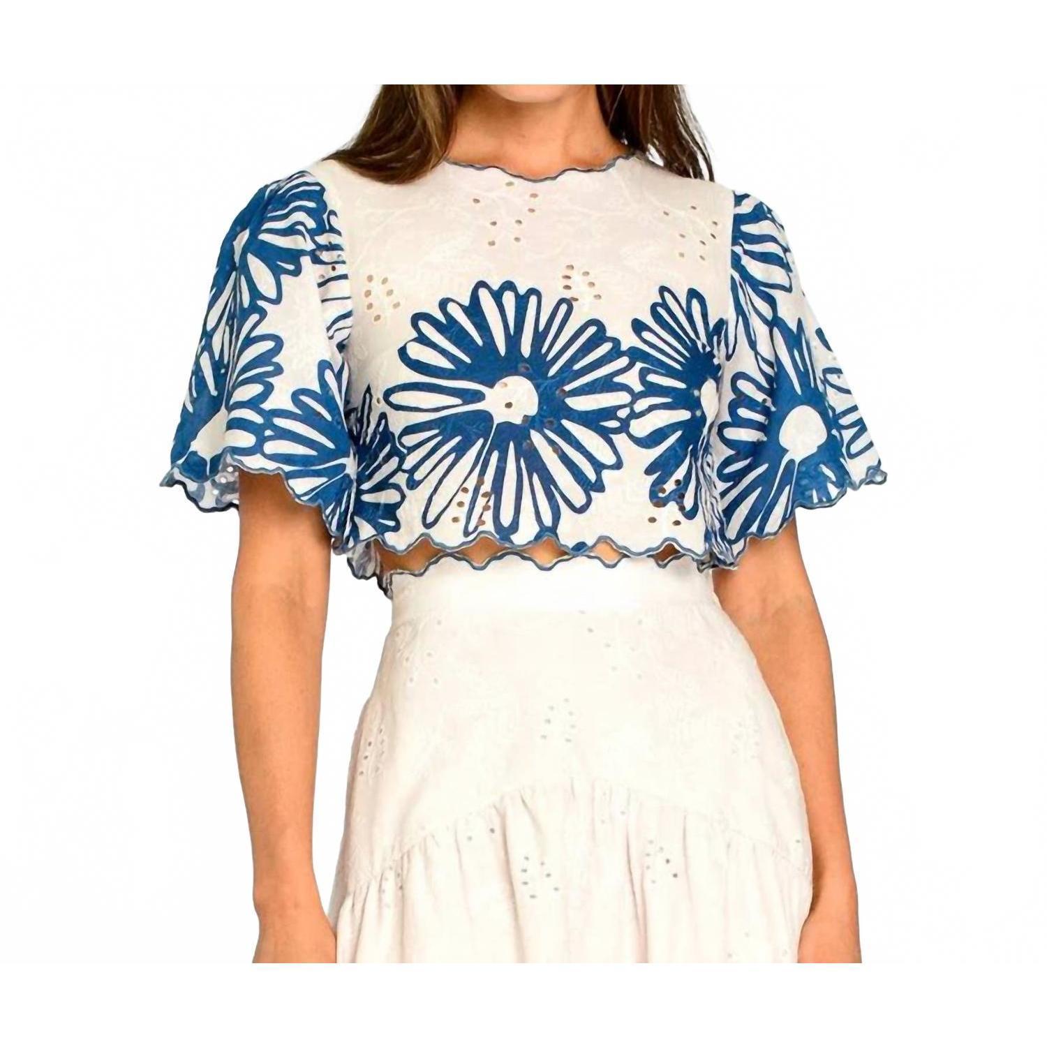 New Elizabeth James The Label Paloma Top In Placement Daisies